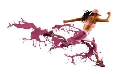 Sporty young woman running