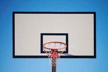 White basketball board with ring