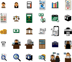 Financial and Accounting Icons for Business