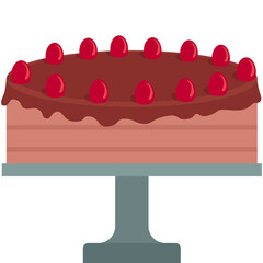 Cake. Retro style illustration of a delicious chocolate cake.