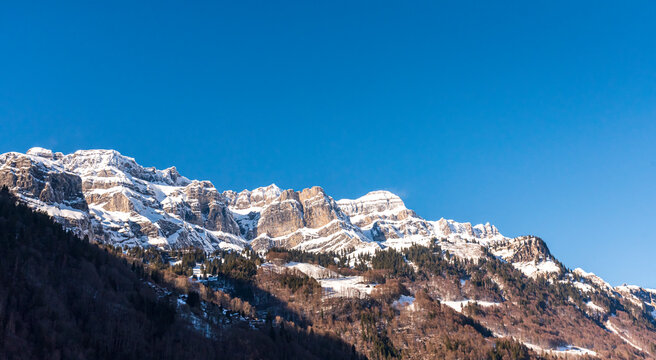 View of the gl&auml;rnisch peaks in Glarus, Switzerland