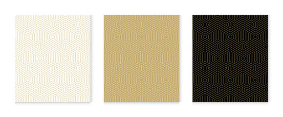 Fototapeta premium Background pattern seamless geometric line abstract gold luxury color vector. Christmas background.