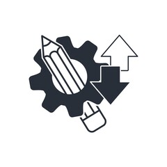 Verification process. Edit, correction. Vector icon isolated on white background.