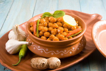 Channa Masala or Kabuli Chana or spicy Chole, Indian Food