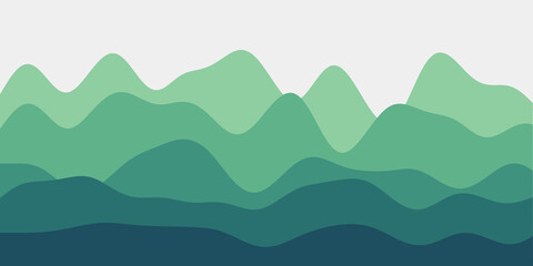 Obraz premium Abstract blue green hills background. Colorful waves attractive vector illustration.
