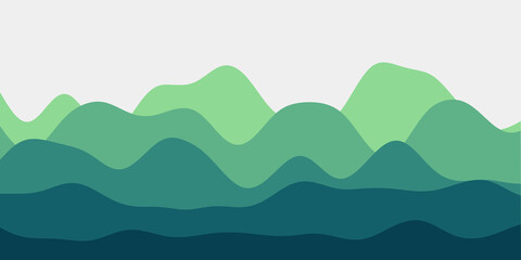 Fototapeta na wymiar Abstract emerald hills background. Colorful waves creative vector illustration.
