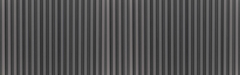 Obraz premium Panorama of Black Corrugated metal background and texture surface or galvanize steel