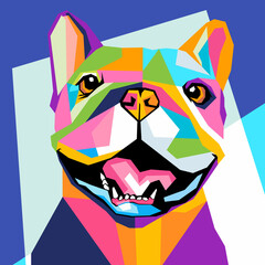 elegant pop art portrait of dog fit for wall decoration of your home
