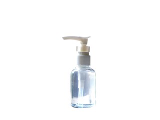 Transparent plastic bottle with liquid soap isolated On white background 