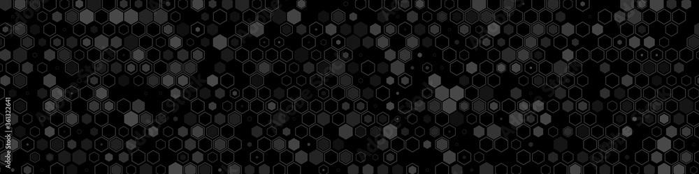 Poster science and technology concept illustration. abstract tech backdrop consisting of hexagonal elements