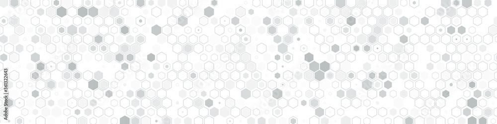 Poster science and technology concept illustration. abstract tech backdrop consisting of hexagonal elements