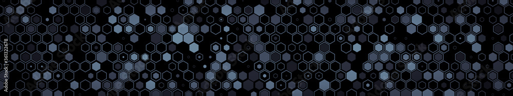 Poster science and technology concept illustration. abstract tech backdrop consisting of hexagonal elements
