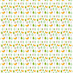 vector pattern of birds, berries of the forest
