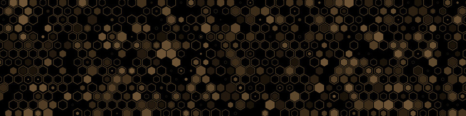 Science and technology concept illustration. Abstract tech backdrop consisting of hexagonal elements and dots. Digital futuristic illustration template for design.
