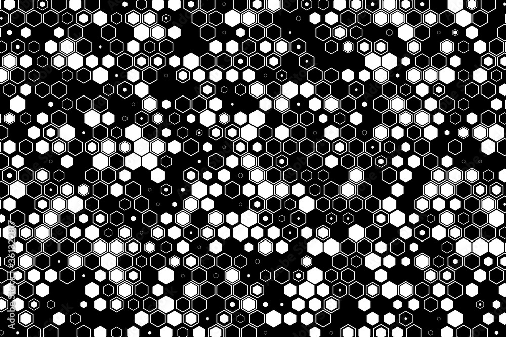 Poster science and technology concept illustration. abstract tech backdrop consisting of hexagonal elements