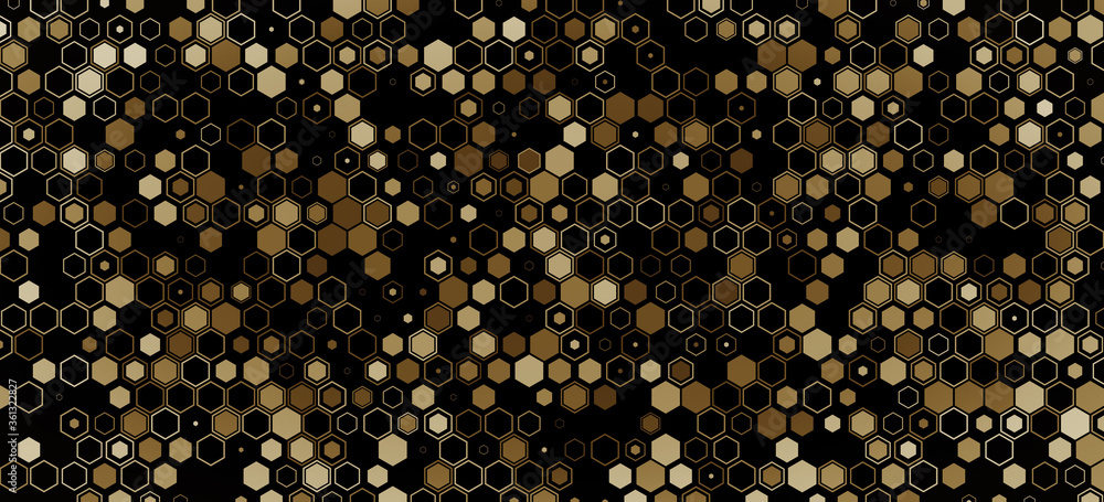 Poster science and technology concept illustration. abstract tech backdrop consisting of hexagonal elements