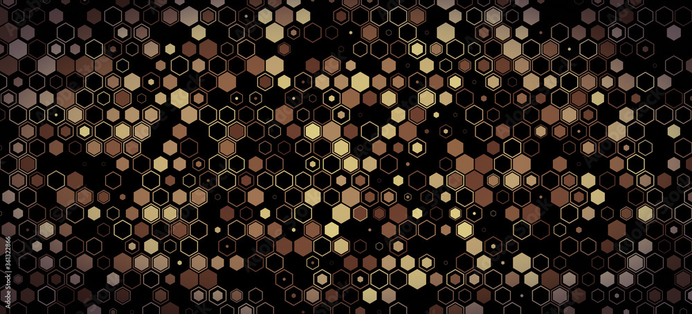 Poster science and technology concept illustration. abstract tech backdrop consisting of hexagonal elements