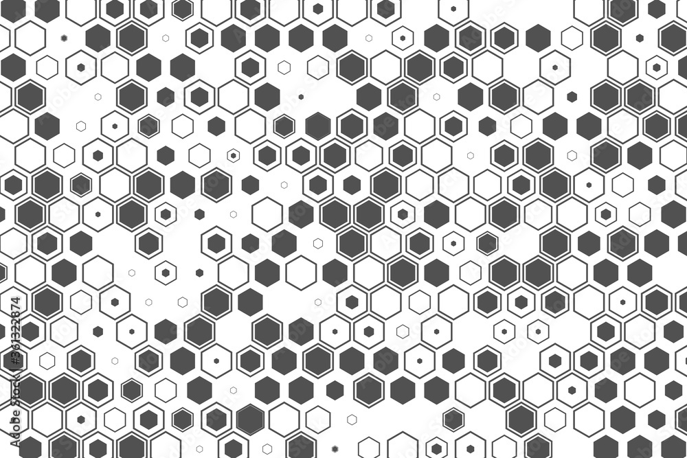 Poster science and technology concept illustration. abstract tech backdrop consisting of hexagonal elements