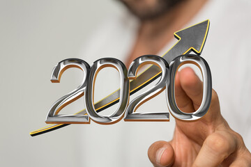 business year 2020 up goals and  success illustration