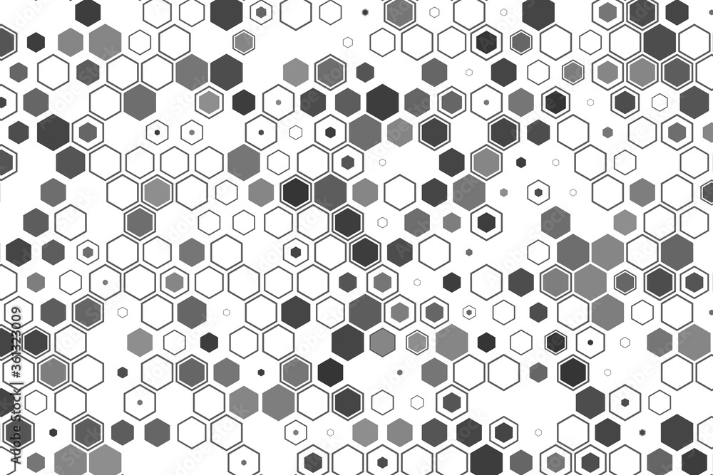 Poster science and technology concept illustration. abstract tech backdrop consisting of hexagonal elements