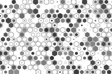 Science and technology concept illustration. Abstract tech backdrop consisting of hexagonal elements and dots. Digital futuristic illustration template for design.