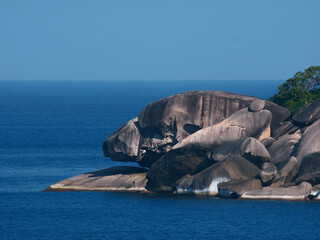 Eagle head shaped boulder rock in Similan island