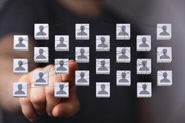 conference Digital Network and data concept team.