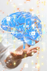 tech AI smart brain artificial system network digital