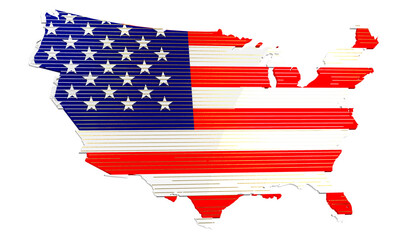 america map flag nation us stars and stripes 3d