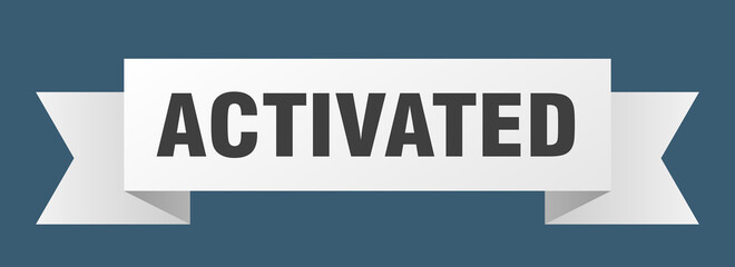 activated ribbon. activated isolated band sign. activated banner