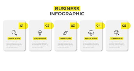Presentation business infographic template with 5 options. Vector illustration.