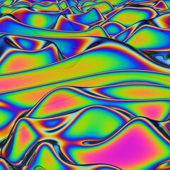 3D rendering of holographic wavy surface
