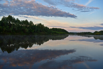 gentle beautiful dawn on a small river