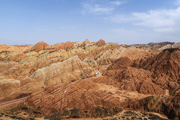 Red striped mountains