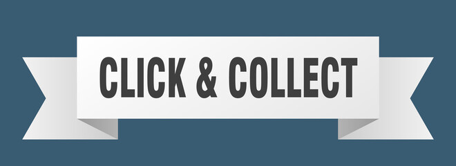 click & collect ribbon. click & collect isolated band sign. click & collect banner