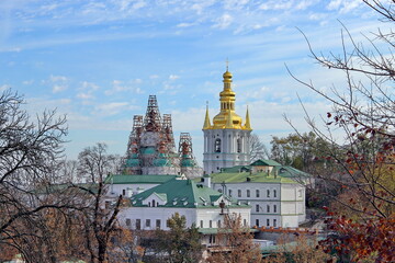 Fototapeta na wymiar KYIV / KIEV, UKRAINE - 20 October 2013: Kyiv Pechersk Lavra or Kyivo-Pechers’ka Lavra, also known as the Kyiv Monastery of the Caves, is a historic Orthodox Christian monastery. Religion. 