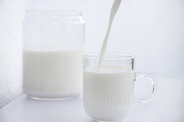 Glasses of milk with splash

