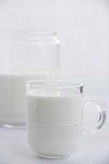 Glasses of milk with splash

