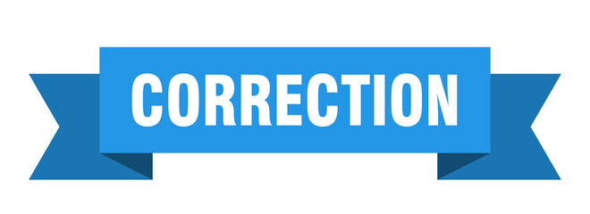 correction ribbon. correction isolated band sign. correction banner
