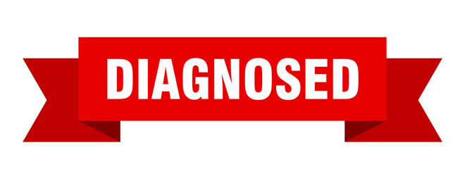 diagnosed ribbon. diagnosed isolated band sign. diagnosed banner
