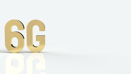 6g gold colour 3d rendering on white back ground