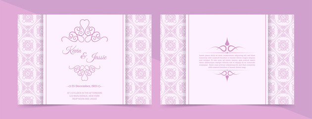 Invitation card vector design vintage style with soft pink color