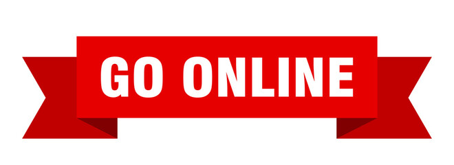 go online ribbon. go online isolated band sign. go online banner
