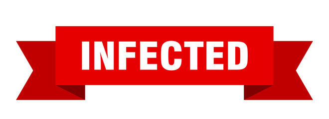 infected ribbon. infected isolated band sign. infected banner