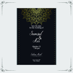 Mandala template with elegant, classic elements. Great for invitation, flyer, menu, brochure, background Premium Vector