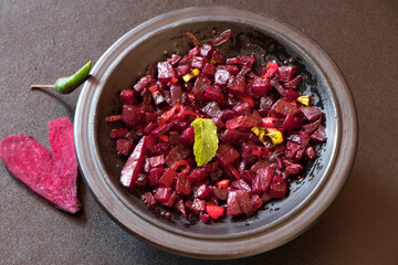 Beat root recepie displayed with background 