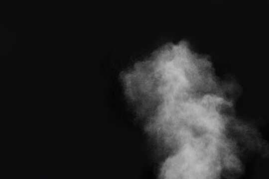 White smoke isolated on a black background. smoke image