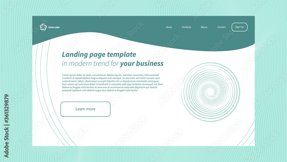 Aufkleber landing page template for website for your business with lines concept design - vector illustration