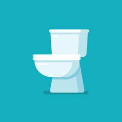 Toilet bowl in flat style