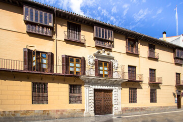 Fototapeta na wymiar Malaga old streets with historic buildings, Spain